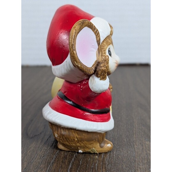 VTG HOMCO Christmas Santa Mice Ceramic Figurines SET OF 3 #5405 Present Bag Tree - Picture 10 of 14